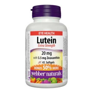 Webber Naturals Lutein 20mg/Zeaxanthin 3.5mg Extra Strength Softgels 45’s