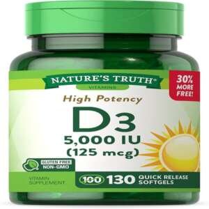 Nature’s Truth Vitamin D3 5000 IU Softgels 130’s