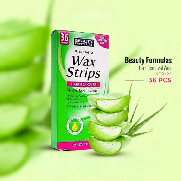 Beauty Formulas Aloe Vera Hair Removal Wax Strips 36’s
