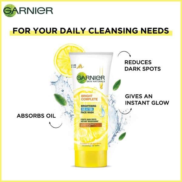 Garnier Bright Complete BRIGHTENING DUO ACTION Face Wash 100g - Image 4