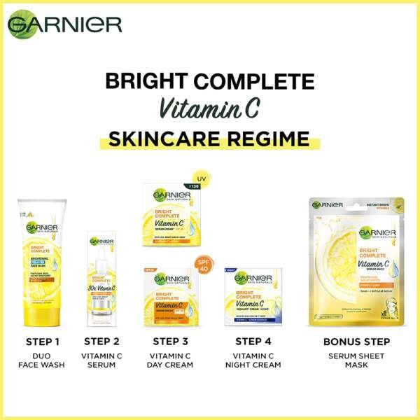 Garnier Bright Complete BRIGHTENING DUO ACTION Face Wash 100g - Image 6