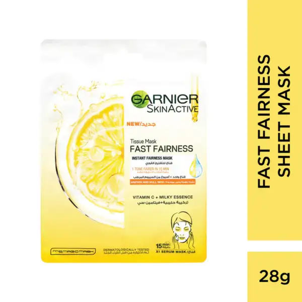 Garnier Even & Matt Tissue Mask(Vitamin C+Milky Essence) 28g