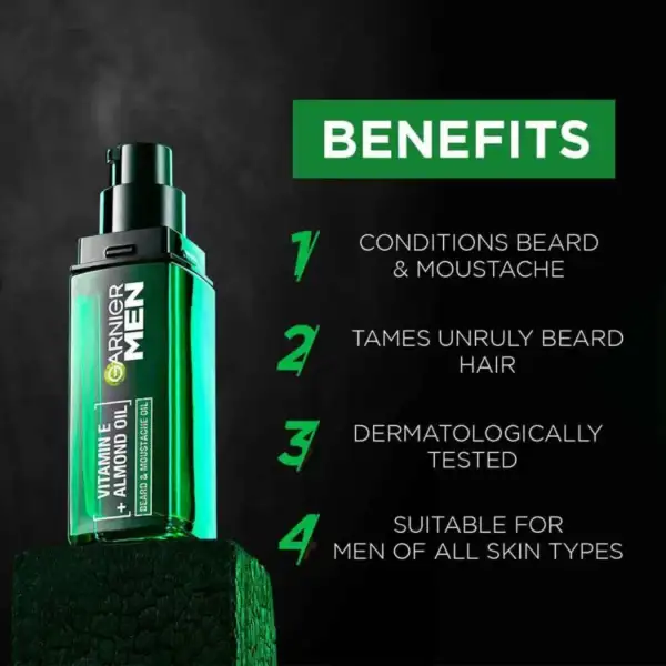 Garnier Men Strong Beard & Moustache Oil 30ml - Image 2