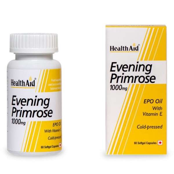 HealthAid Evening Primrose Oil 1000mg + Vitamin E Capsules 60’s