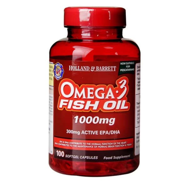 Holland & Barrett’s Omega 3 Fish Oil Concentrate 1000mg capsules 100’s