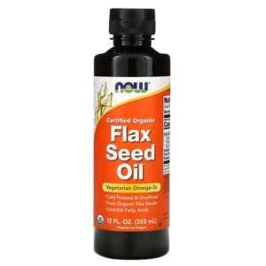 NOW Foods, Certified Organic, Flax Seed Oil 355ml