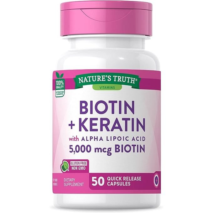 Nature’s Truth Biotin 500mcg plus Keratin with Alpha Lipoic Acid QR capsules 50’s
