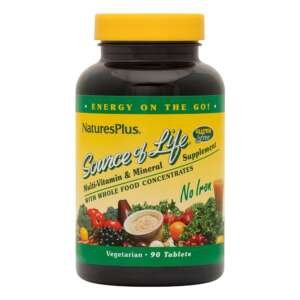 Natures Plus Source of Life No Iron Tablets – 90 Vegetarian Tablets