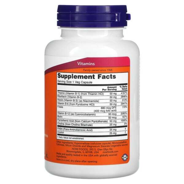 Now Foods, B-50, 100 Veg Capsules - Image 2