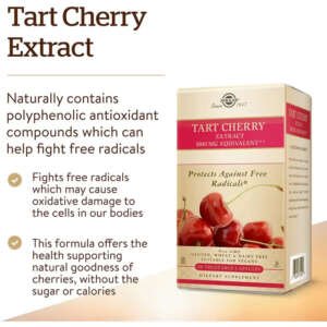 Solgar Tart Cherry 1000 mg Vegetable Capsules 90’s