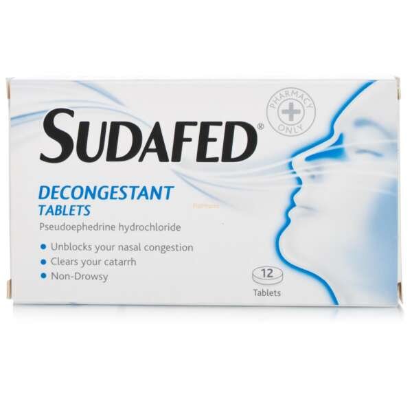 Sudafed Decongestant Tabs 12’s