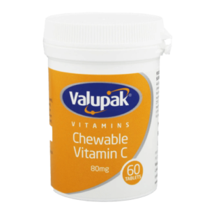 Valupak Chewable Vitamin C 80mg Tablets (60’s)