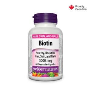 Webber Naturals Biotin 5000mcg Vegetarian Capsules 60’s