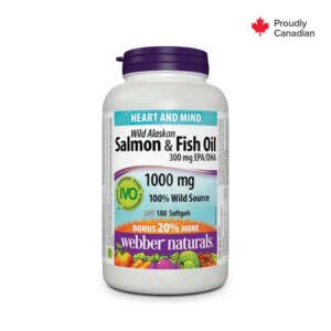 Webber Naturals Wild Alaskan Salmon/Fish Oil 1000mg Softgels 180’s