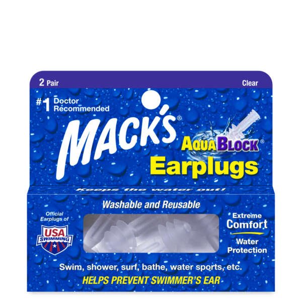 Mack’s Aqua Block Ear Plugs – Clear