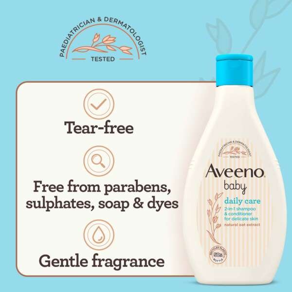 Aveeno BABY Daily Care 2in1 Shampoo & Conditioner 300ml - Image 3