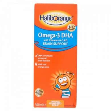 Haliborange Omega-3 Dha Brain Support Orange Flavoured Syrup 3-12 Years – 300ml