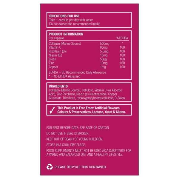 Natures Aid Collagen Beauty Formula Capsules 90’s - Image 2