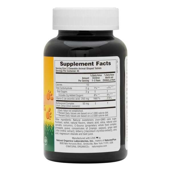 Nature’s Plus Animal Parade Children’s Vitamin C 90’s - Image 2