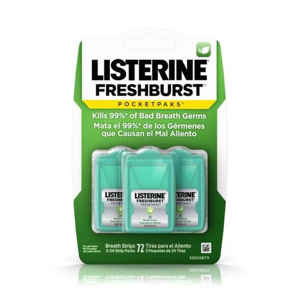 Listerine FreshBurst Pocketpaks FreshBreathStrips72’s