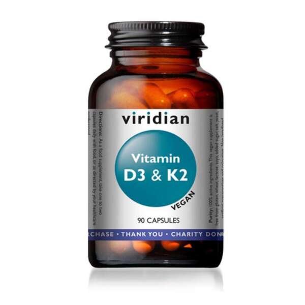 Viridian Vitamin D3 1,000iu & K2 45ug MK7 Vcaps 90’s