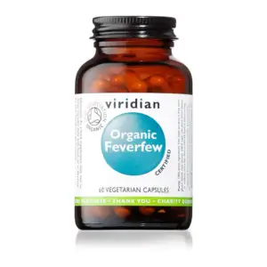 Viridian Feverfew 350mg Organic Vcaps 60’s
